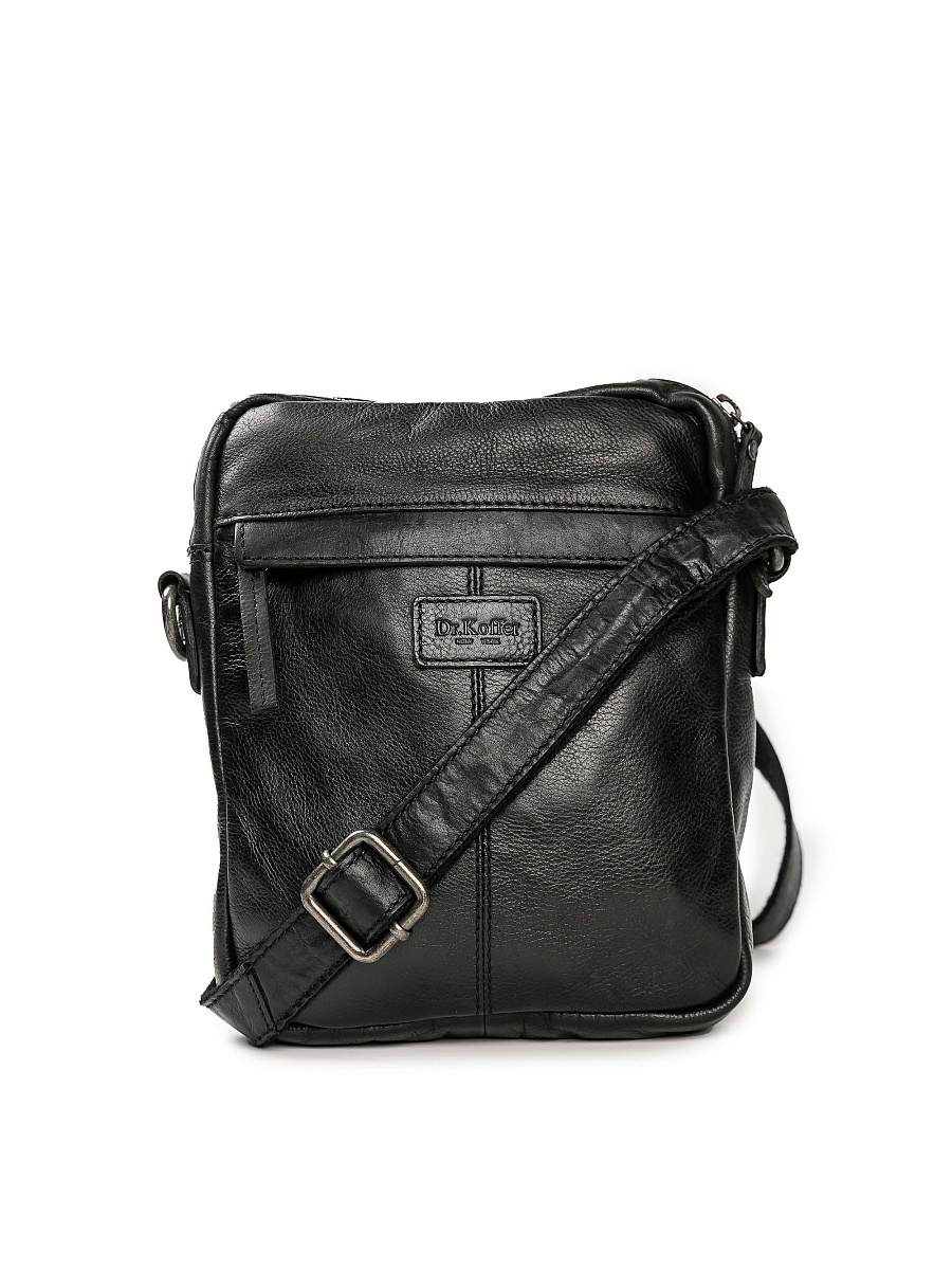 Сумка через плечо Dr.Koffer из натуральной кожи черная