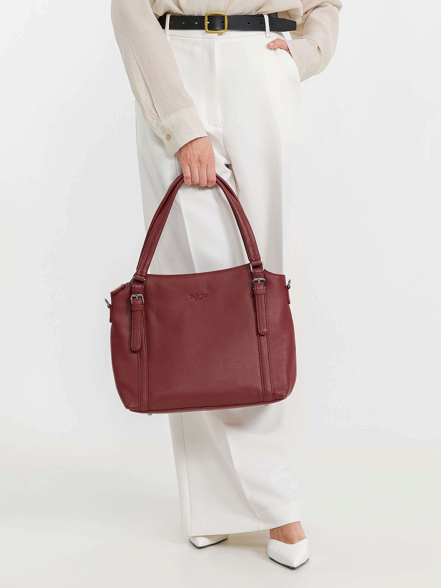 Женская сумка Dr.Koffer из натуральной кожи бордовая