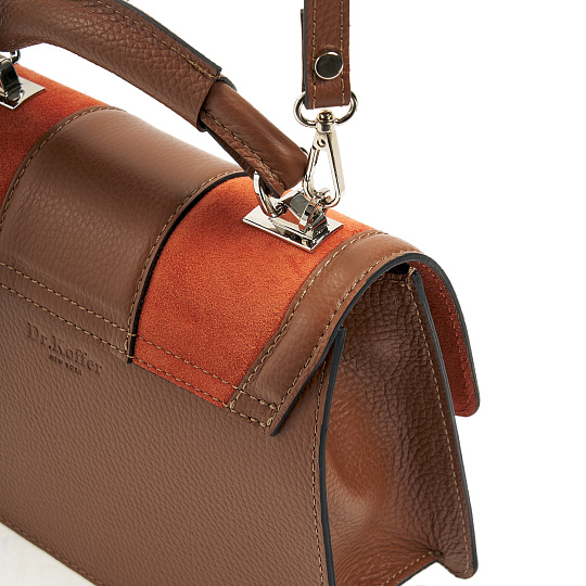 Женская сумка Dr. Koffer из натуральной кожи коричневая