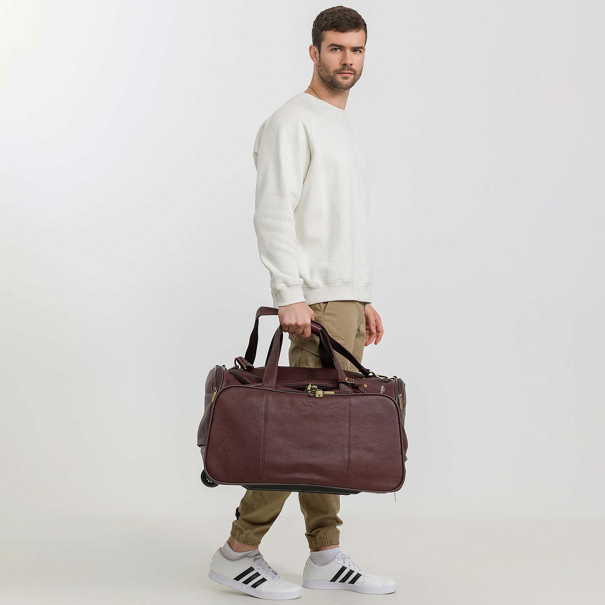 Сумка дорожная на колесах Dr.Koffer из натуральной кожи