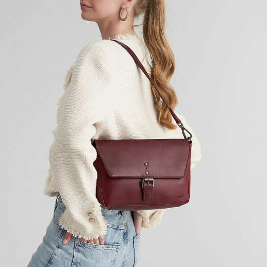 Женская сумка Dr. Koffer из натуральной кожи бордовая