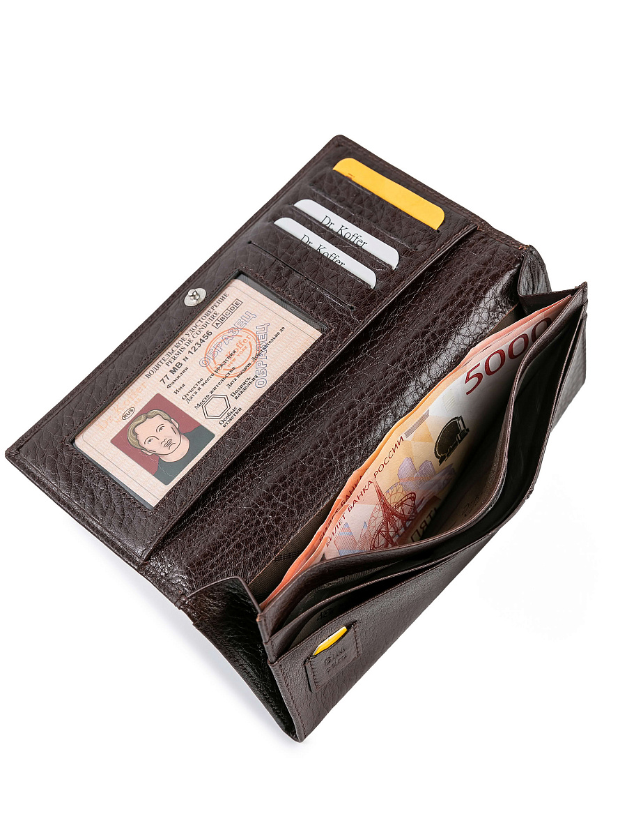 Кошелек Dr.Koffer из натуральной кожи коричневый