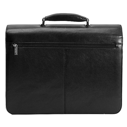 Стильный мужской портфель из зернистой кожи (черного цвета) Dr.Koffer B216180-02-04