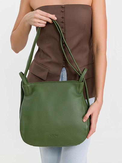 Женская сумка Dr.Koffer из натуральной кожи зеленая