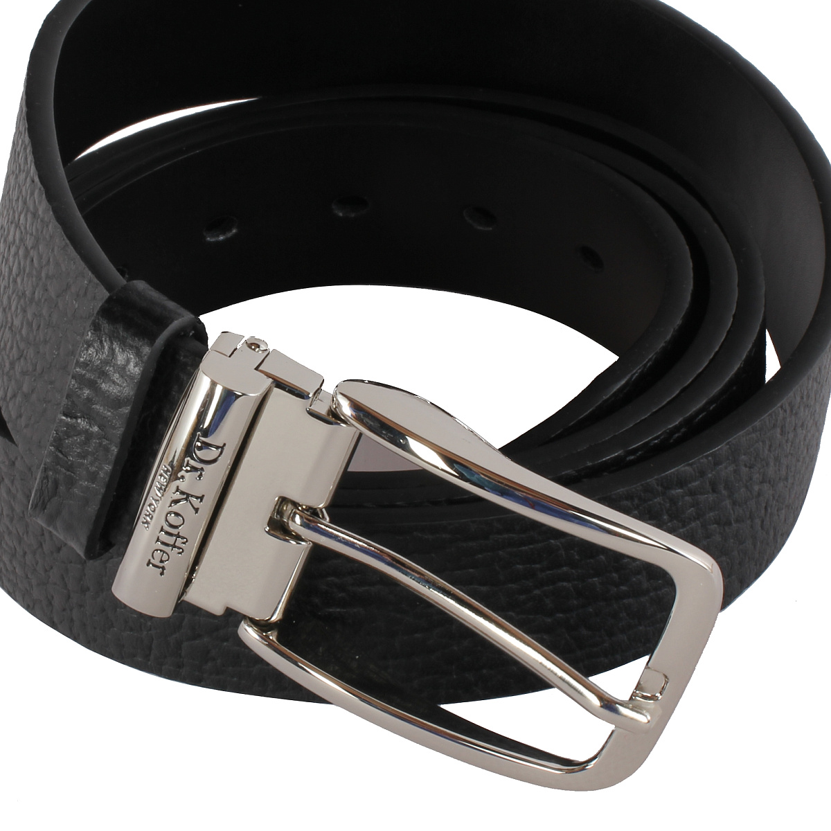 Ремень Dr. Koffer из натуральной кожи черный