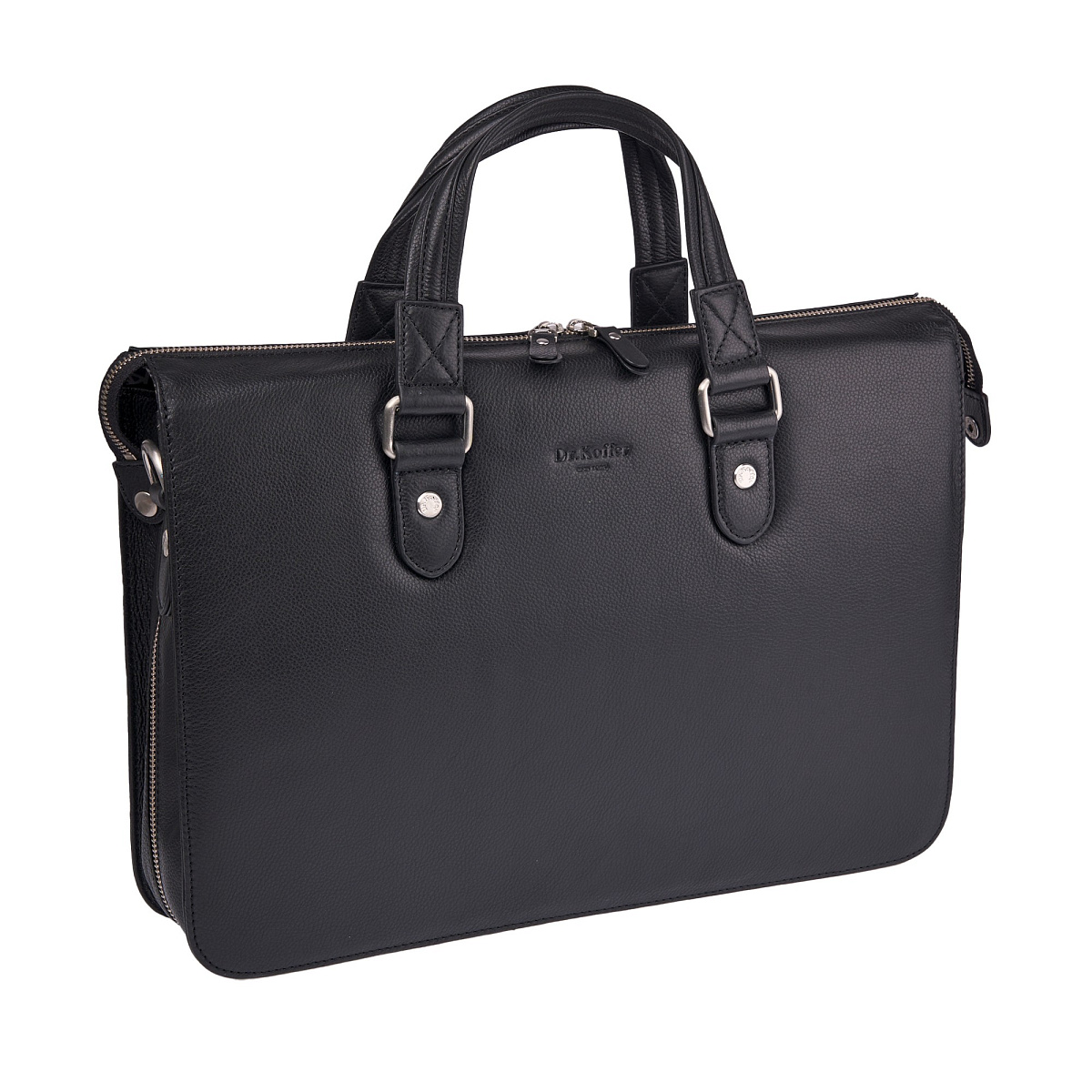 Деловая сумка Dr.Koffer из натуральной кожи черная