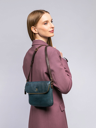 Женская сумка Dr. Koffer из натуральной кожи синяя