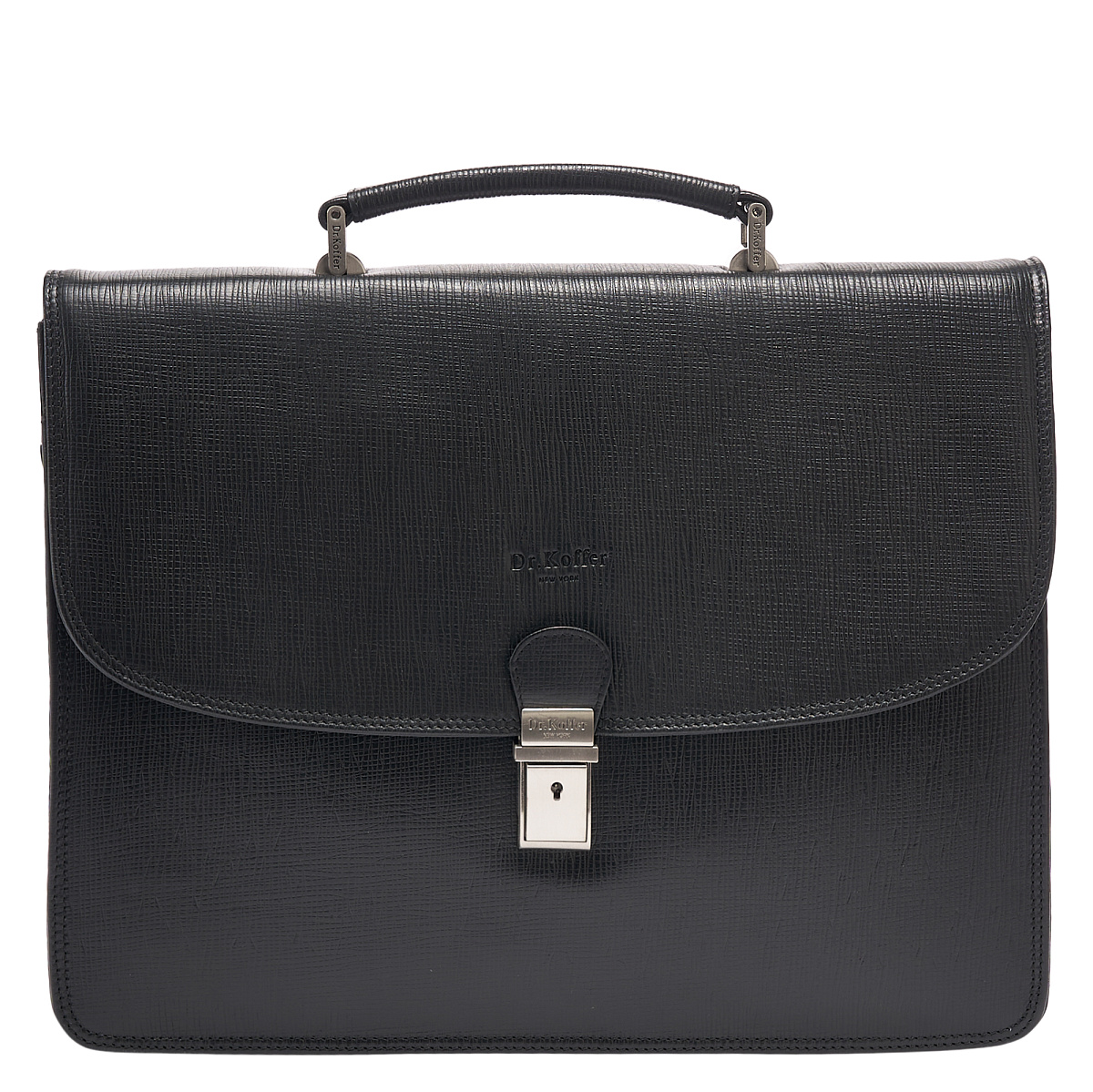 Портфель Dr.Koffer из натуральной кожи черный