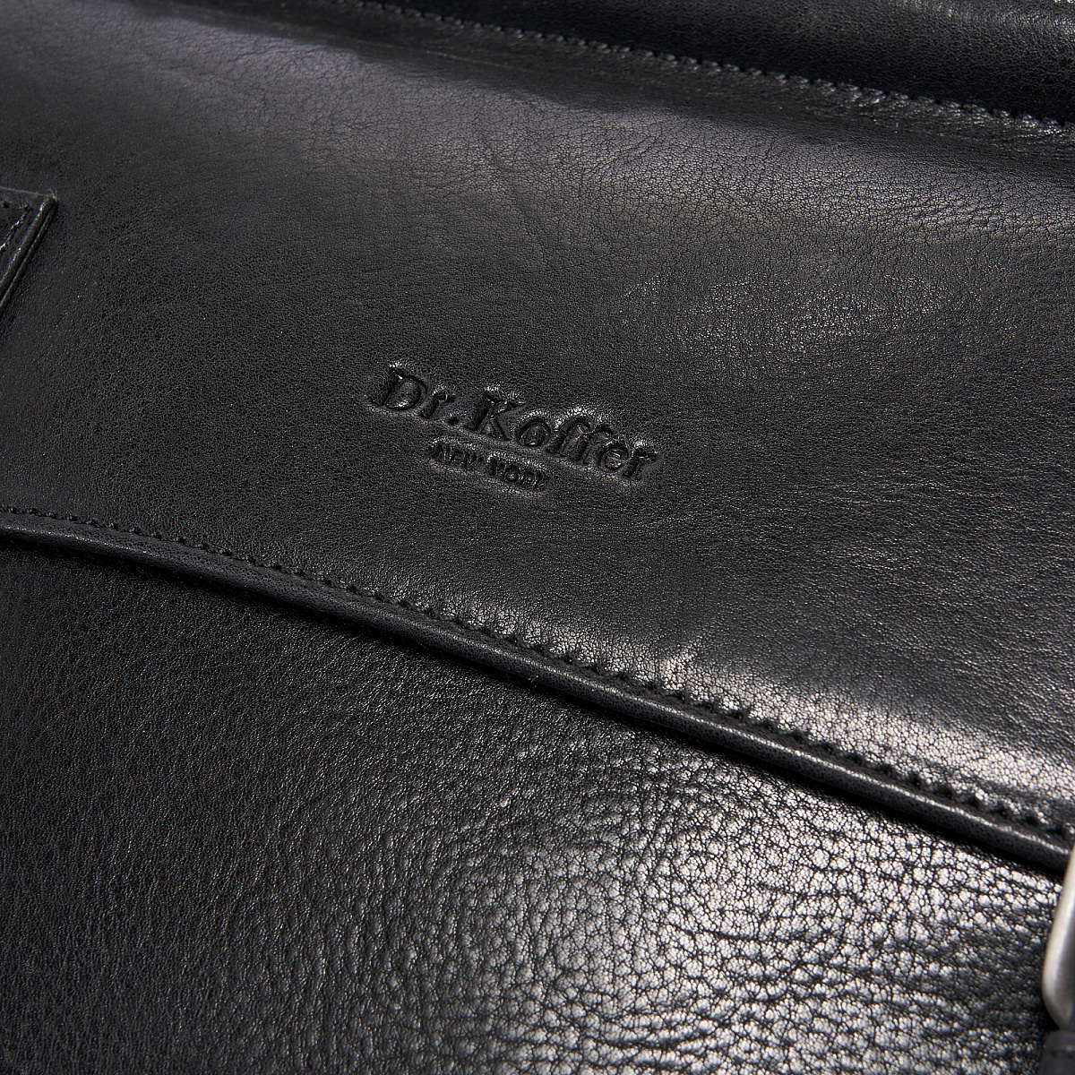 Портфель Dr.Koffer из натуральной кожи черный