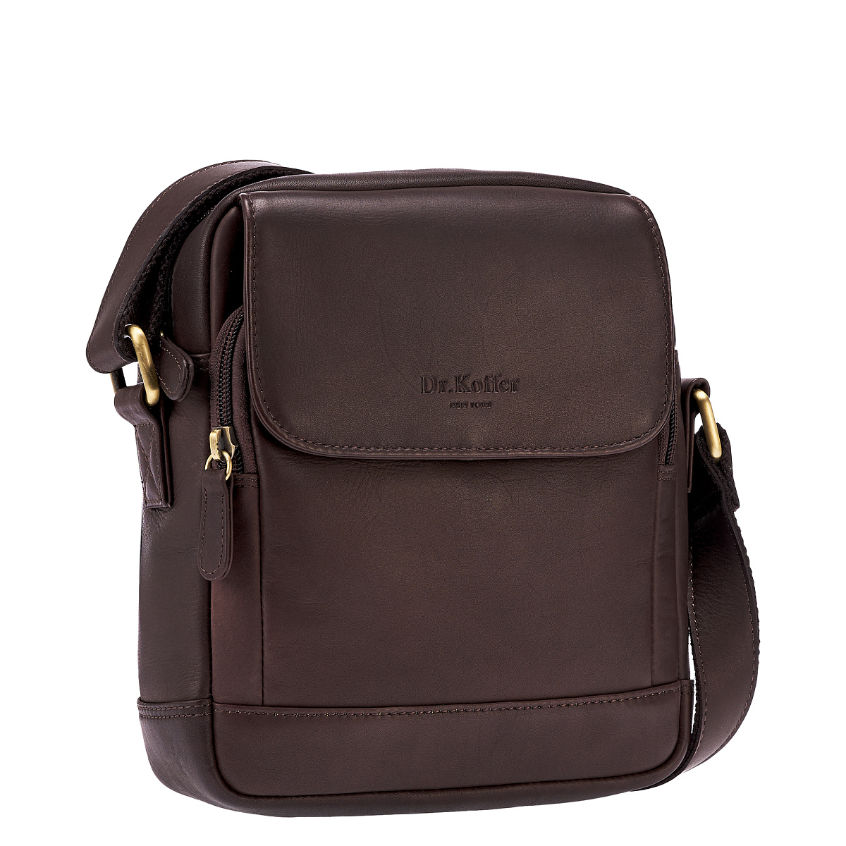 Сумка через плечо Dr.Koffer из натуральной кожи коричневая