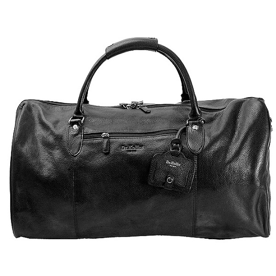 Черная дорожная сумка с наружным карманом Dr.Koffer B242081-02-04