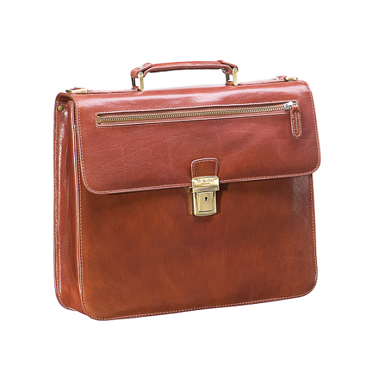 Портфель Dr.Koffer из натуральной кожи светло-коричневый
