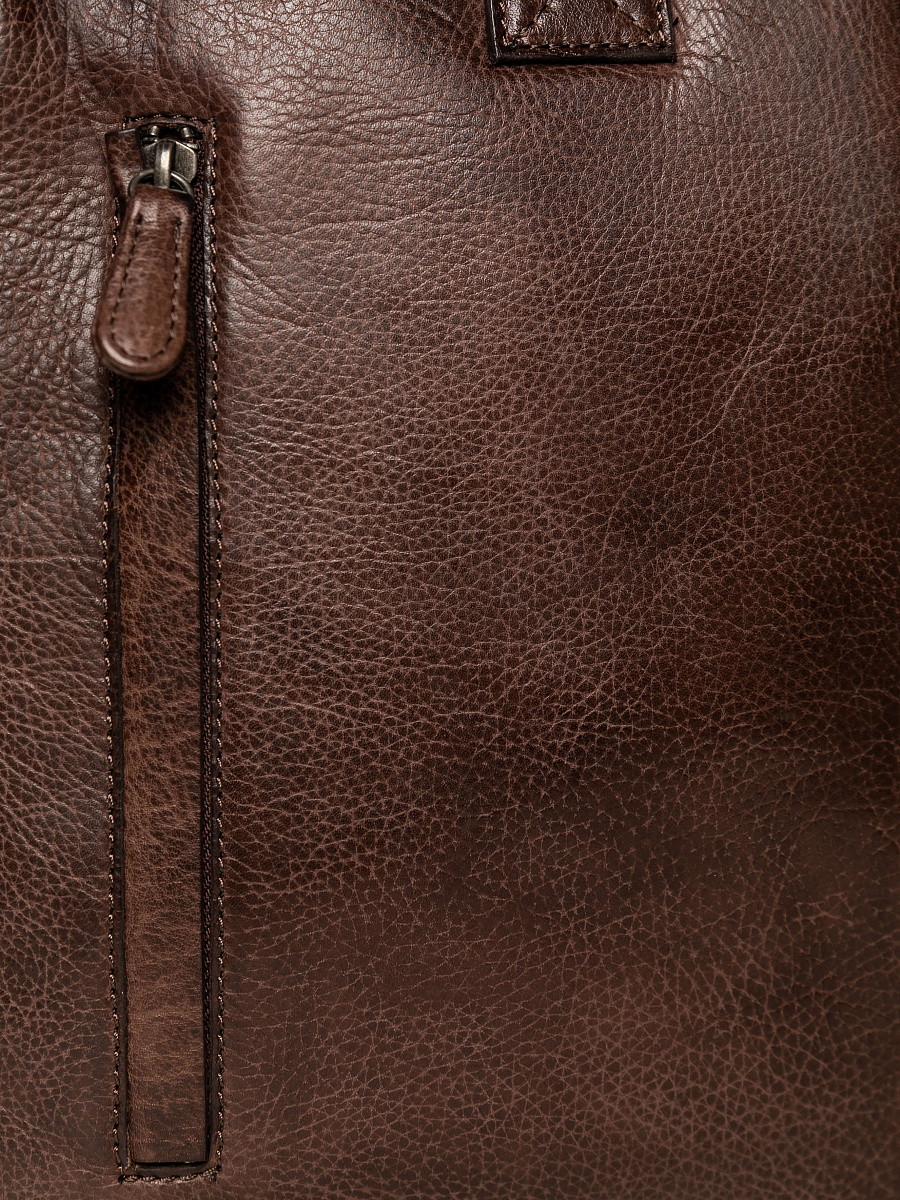 Деловая сумка Dr.Koffer из натуральной кожи темно-коричневая