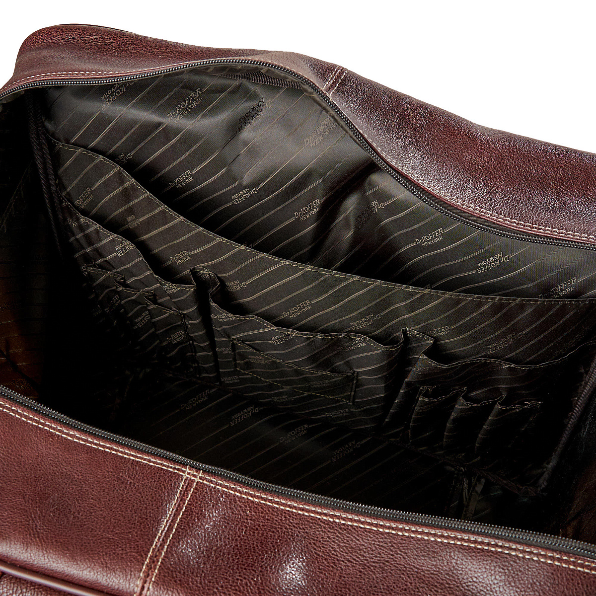 Сумка дорожная Dr.Koffer из натуральной кожи коричневая