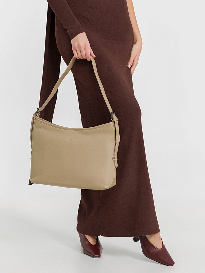 Женская сумка Dr.Koffer из натуральной кожи бежевая