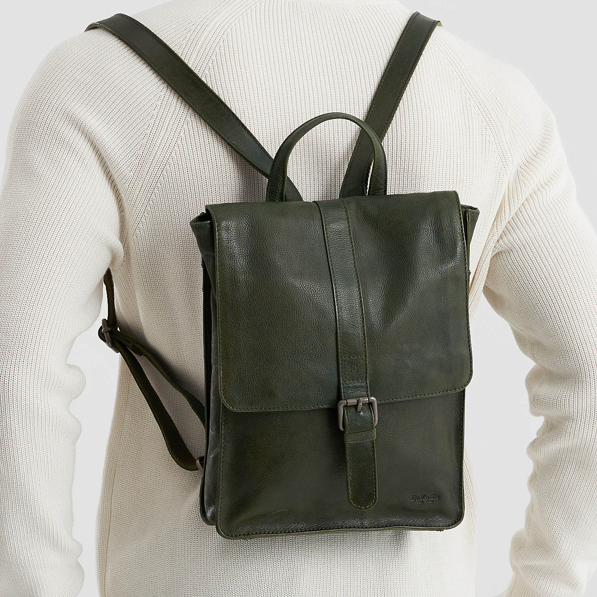 Рюкзак Dr.Koffer из натуральной кожи зеленый