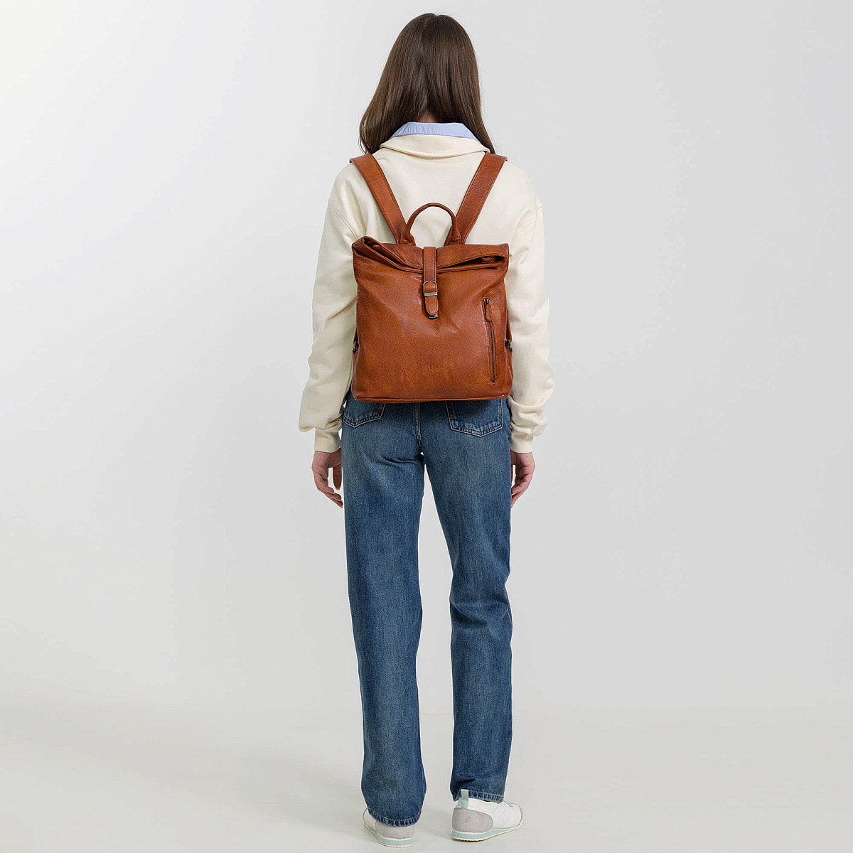 Рюкзак Dr.Koffer из натуральной кожи светло-коричневый