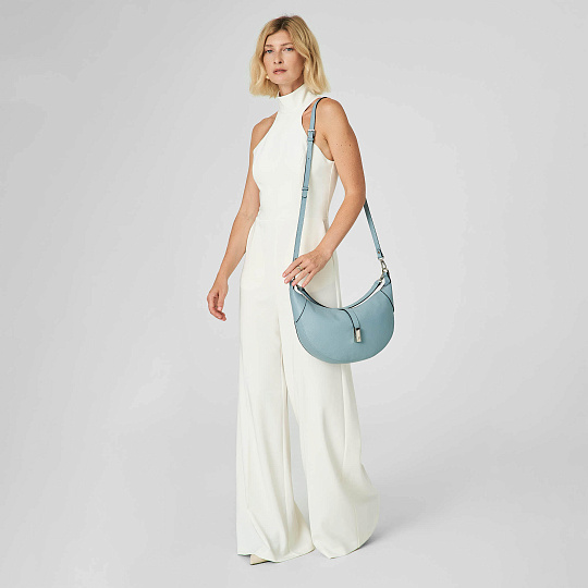 Женская сумка Dr. Koffer из натуральной кожи голубая