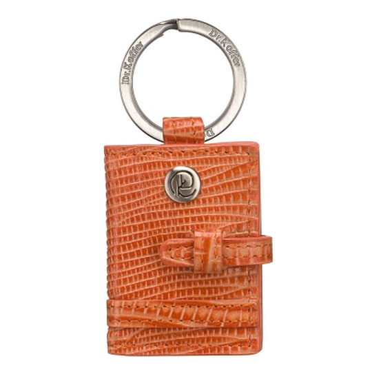 Брелок Dr. Koffer из натуральной кожи оранжевый