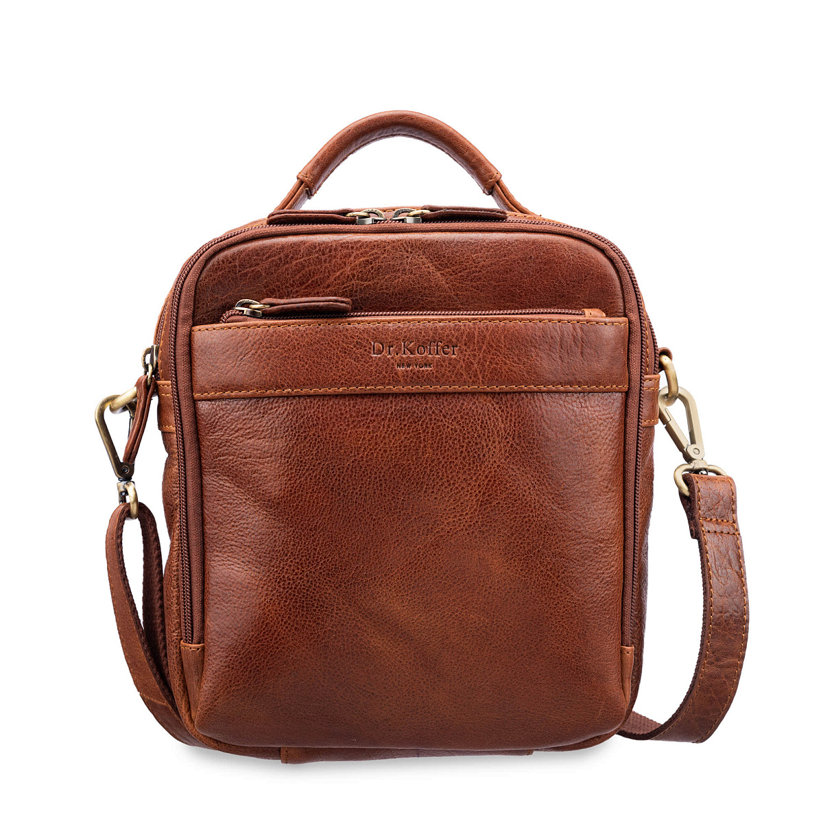 Сумка через плечо Dr.Koffer из натуральной кожи коричневая