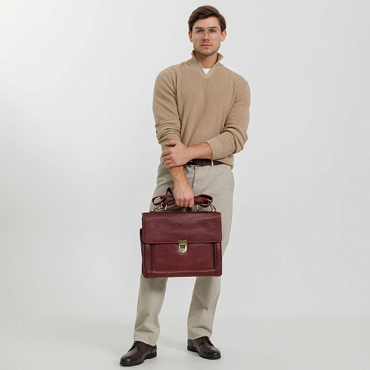 Портфель Dr.Koffer из натуральной кожи светло-коричневый