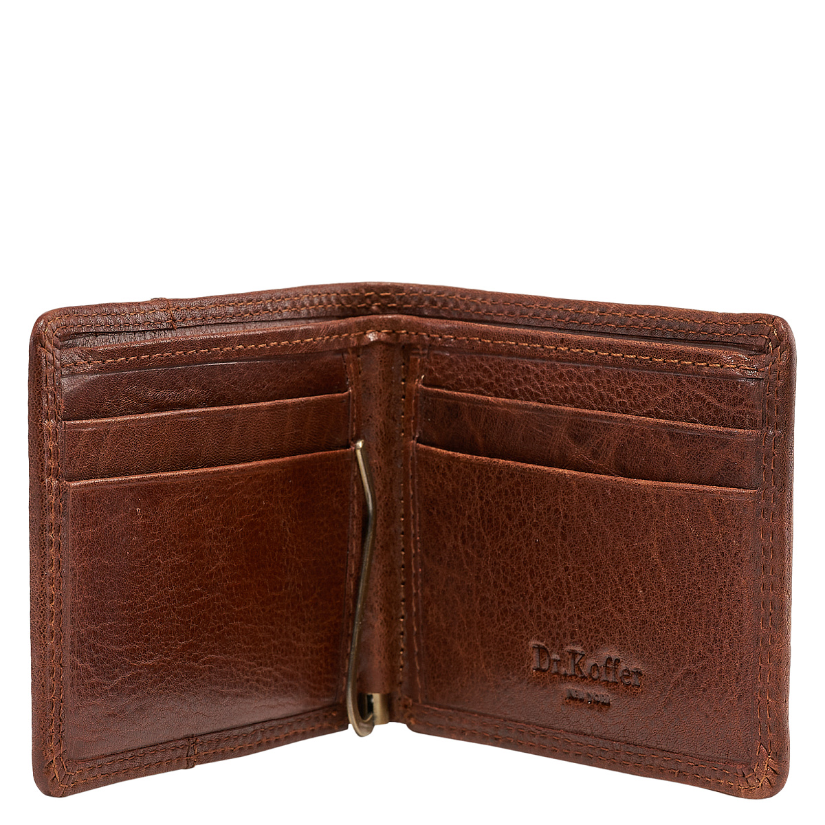 Зажим для денег Dr.Koffer из натуральной кожи коричневый