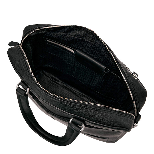 Деловая сумка Dr.Koffer из натуральной кожи черная