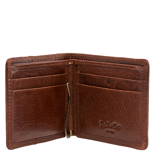 Зажим для денег Dr.Koffer из натуральной кожи коричневый