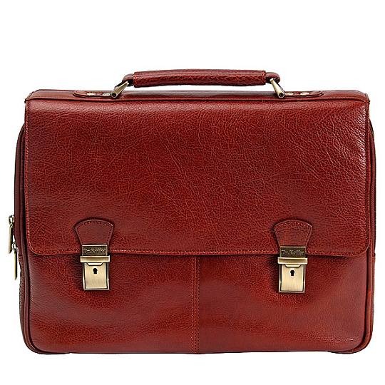 Портфель Dr.Koffer из натуральной кожи светло-коричневый