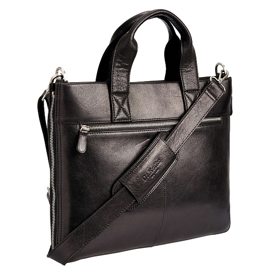 Деловая сумка Dr.Koffer из натуральной кожи черная