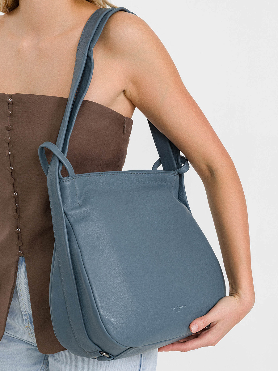 Женская сумка Dr.Koffer из натуральной кожи голубая