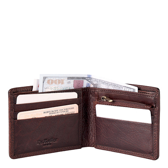 Портмоне Dr.Koffer из натуральной кожи коричневое
