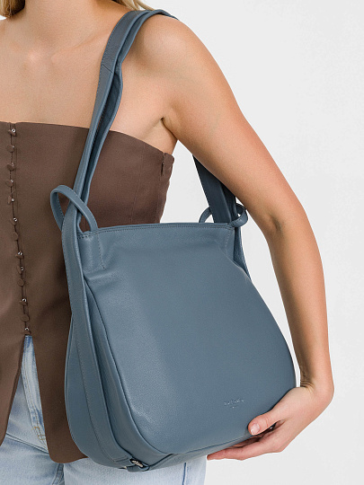 Женская сумка Dr.Koffer из натуральной кожи голубая