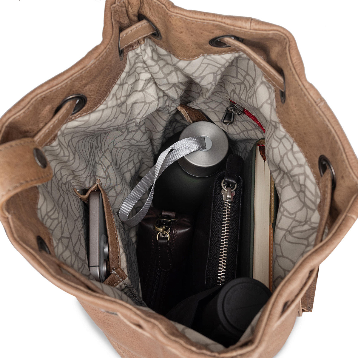 Рюкзак Dr.Koffer из натуральной кожи бежевый