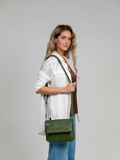 Женская сумка Dr.Koffer из натуральной кожи зеленая