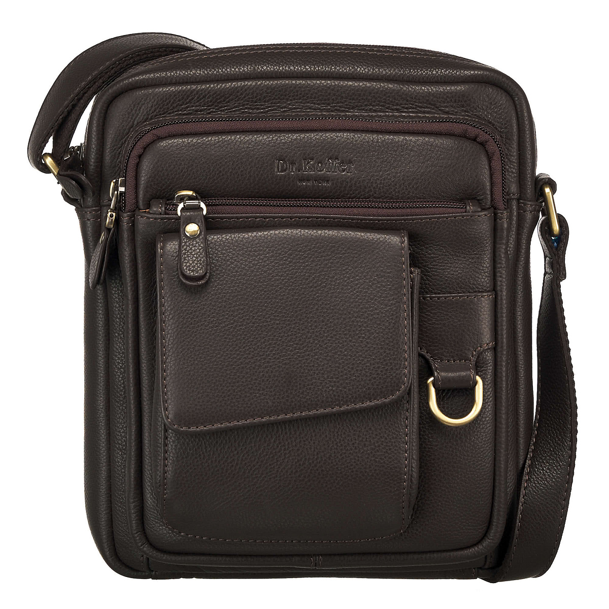 Сумка через плечо Dr.Koffer из натуральной кожи коричневая