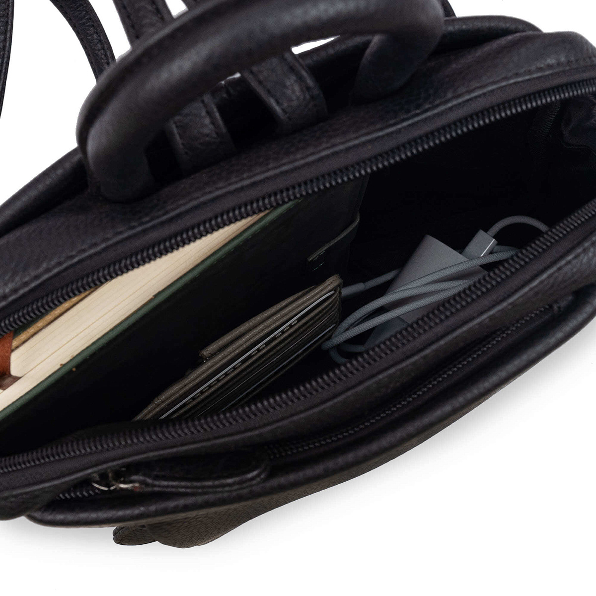 Рюкзак Dr.Koffer из натуральной кожи черный