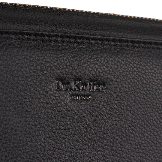 Сумка барсетка из натуральной кожи Dr. Koffer черная