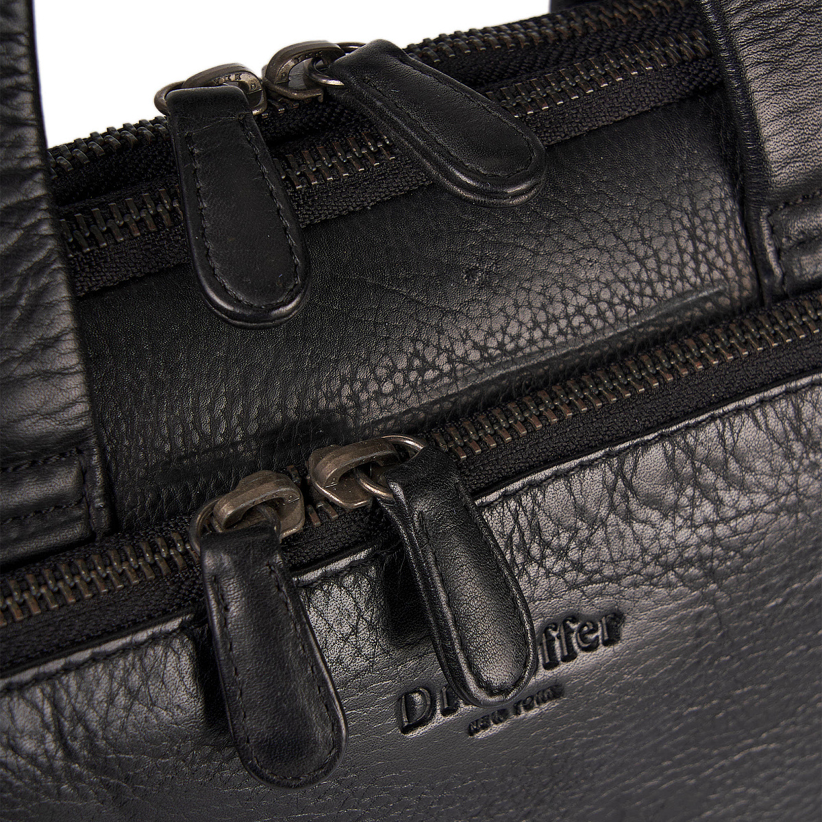 Деловая сумка Dr.Koffer из натуральной кожи черная