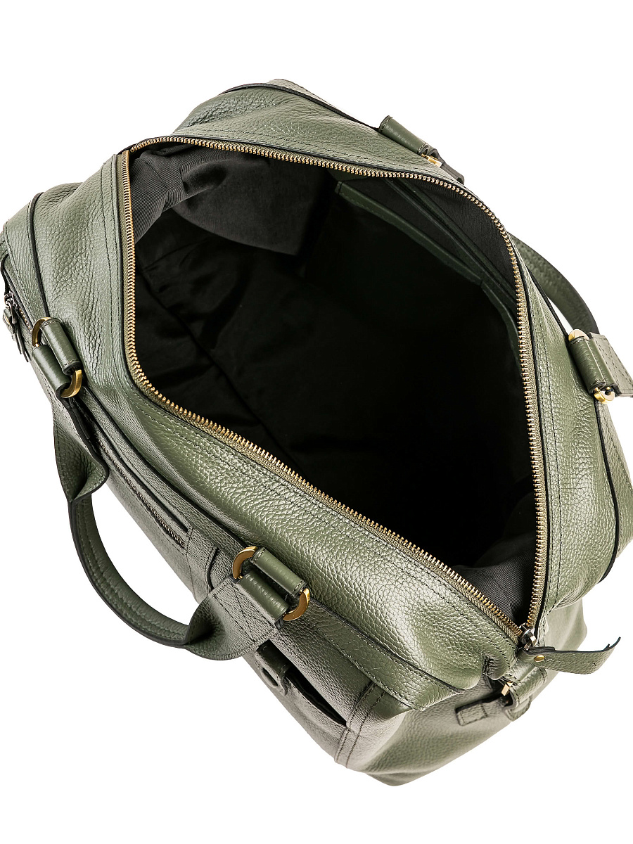 Дорожная сумка Dr. Koffer из натуральной кожи зеленая