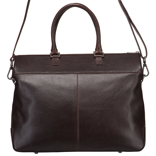 Деловая сумка Dr.Koffer из натуральной кожи темно-коричневая
