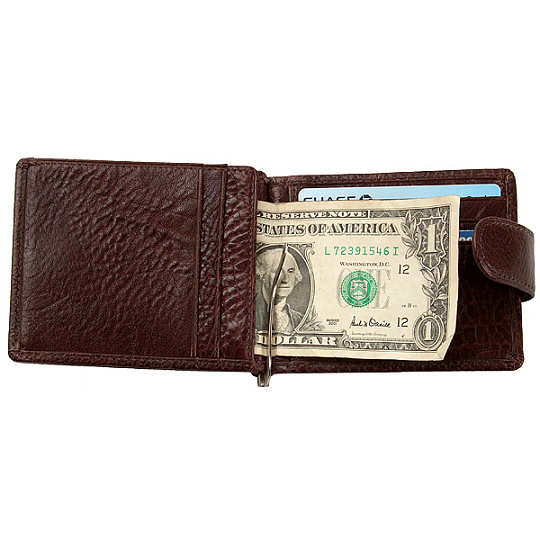 Зажим для денег из зернистой кожи темно-коричневого цвета Dr.Koffer X510199-02-09