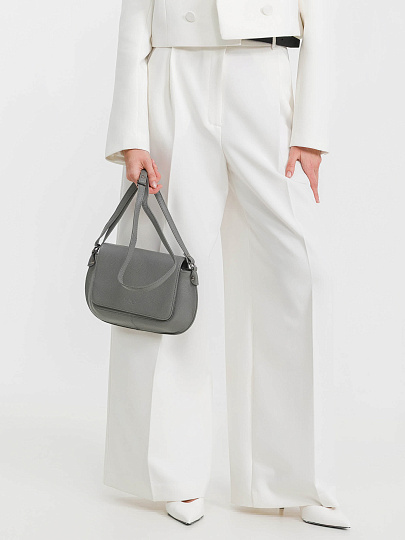 Женская сумка Dr.Koffer из натуральной кожи серая