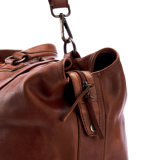Сумка дорожная Dr.Koffer из натуральной кожи коричневая