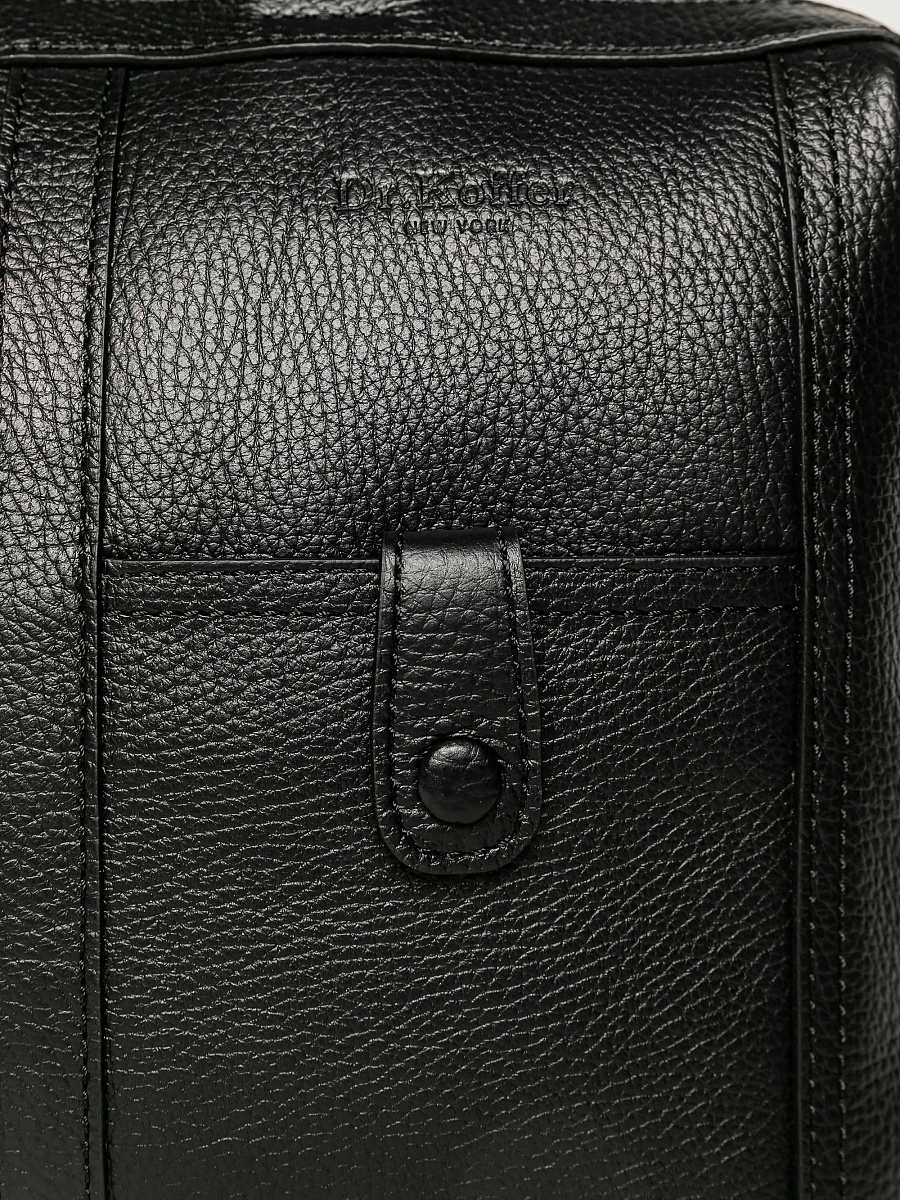 Дорожная сумка Dr. Koffer из натуральной кожи черная