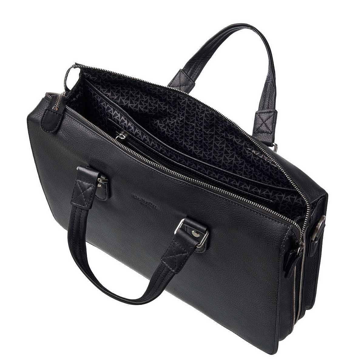 Деловая сумка Dr.Koffer из натуральной кожи черная