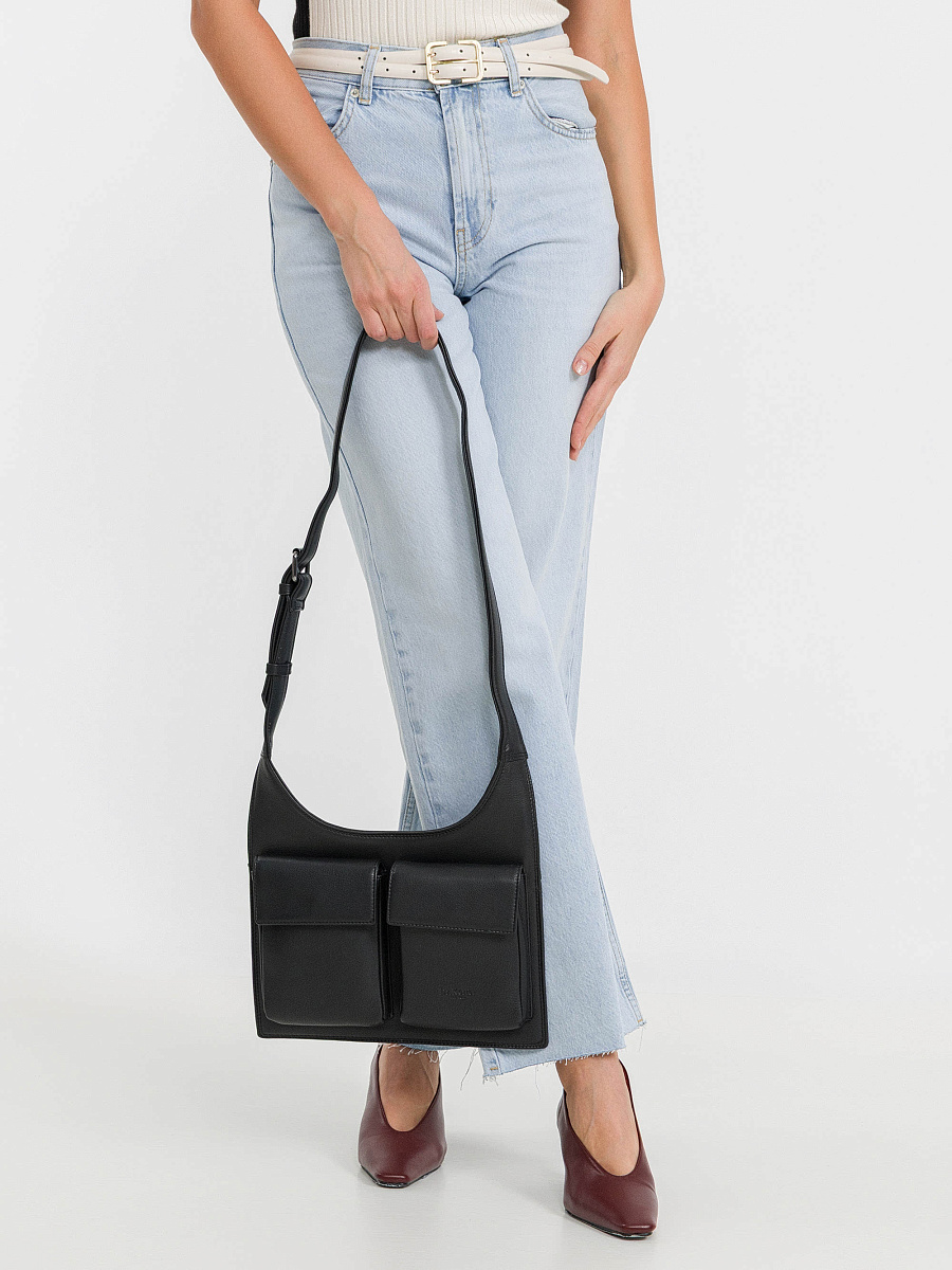 Сумка через плечо Dr.Koffer из натуральной кожи черная