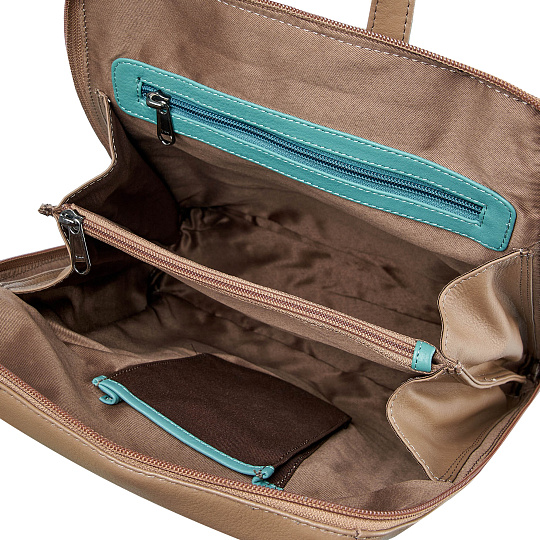 Рюкзак Dr.Koffer из натуральной кожи бежевый