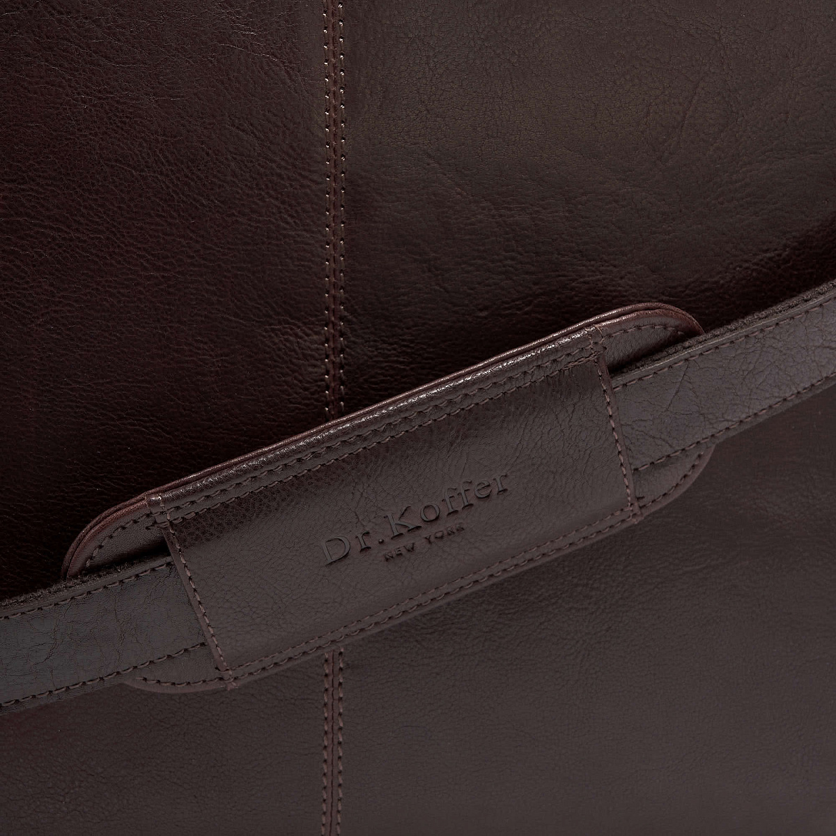 Портфель Dr.Koffer из натуральной кожи темно-коричневый