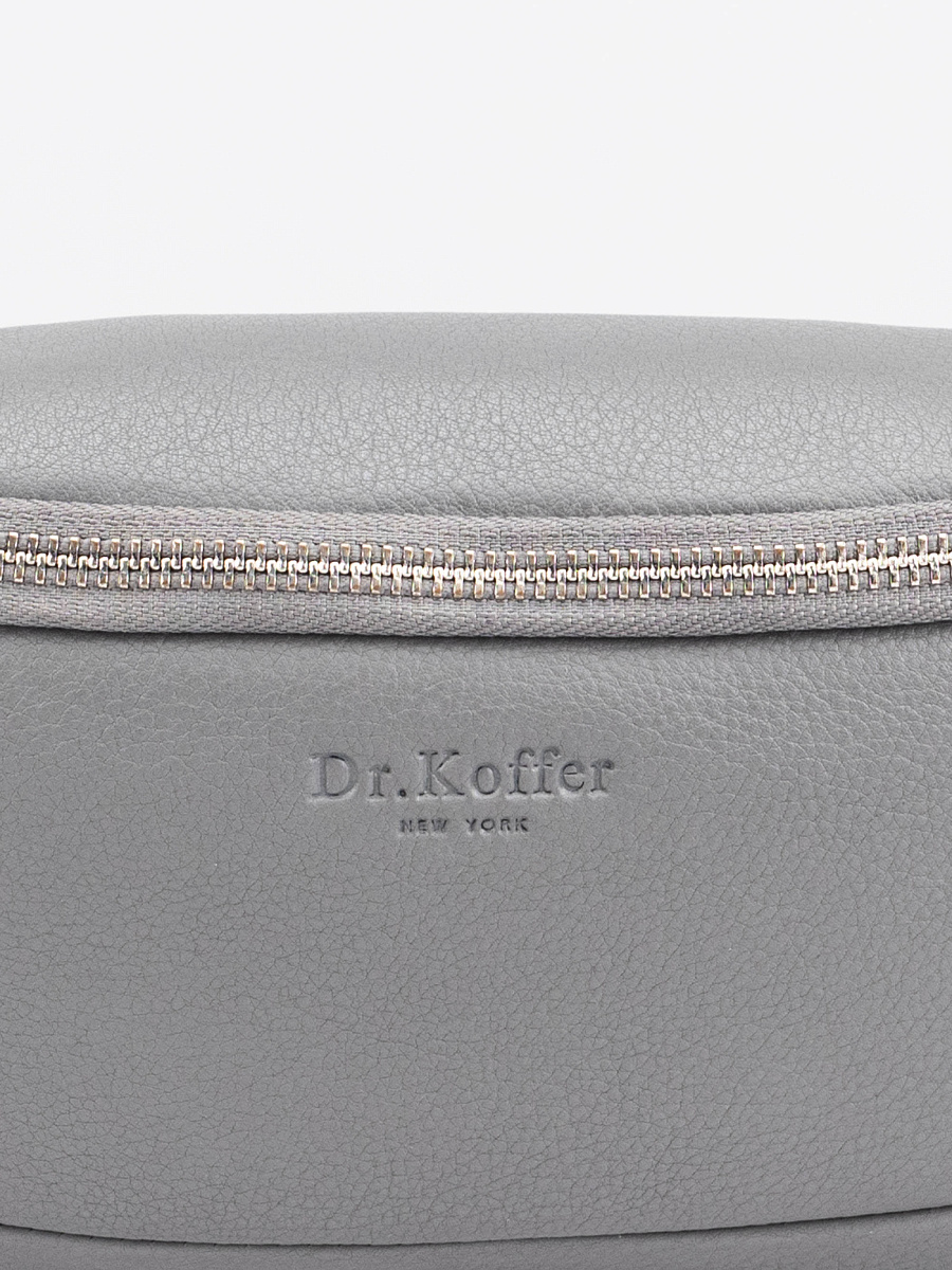 Сумка на пояс Dr. Koffer из натуральной кожи серая